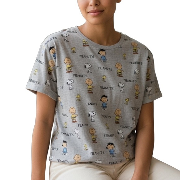 Peanuts Character Plus Size 1X Casual Tee Shirt - Picture 1 of 6